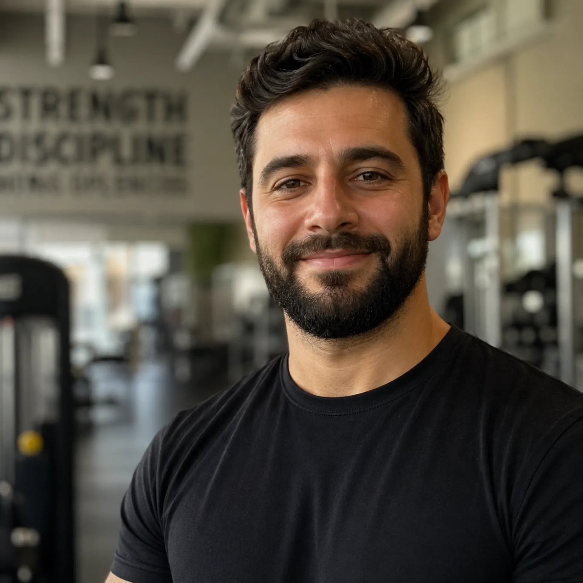 Gérant de salle souriant dans son club